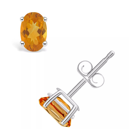 Citrine (7/8 ct. t.w.) Stud Earrings in 14K Yellow Gold or 14K White Gold