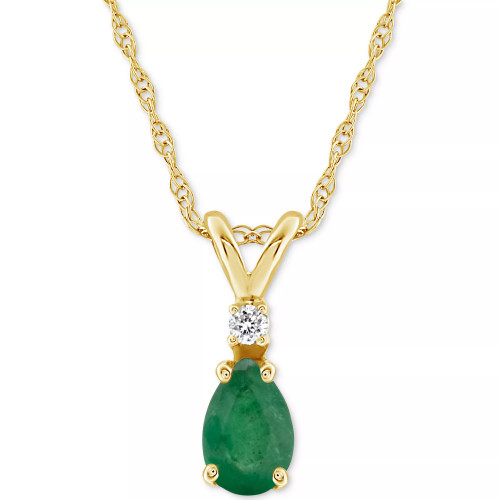 Sapphire (1/2 ct. t.w.) & Diamond Accent 18" Pendant Necklace in 14k Gold (Also in Ruby & Emerald)