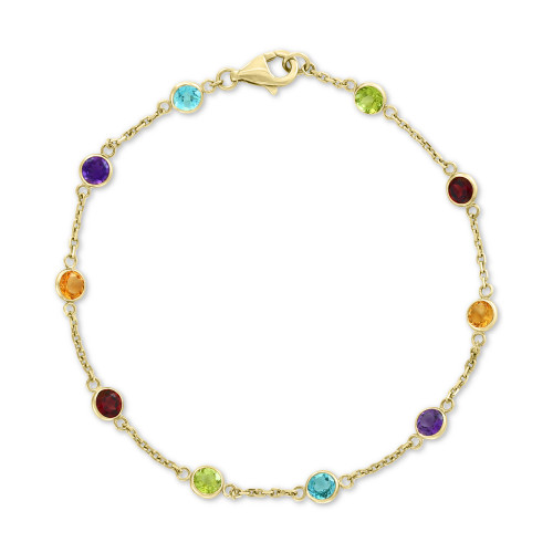 EFFY® Multi-Gemstone Link Bracelet (2-1/2 ct. t.w.) in 14k Gold
