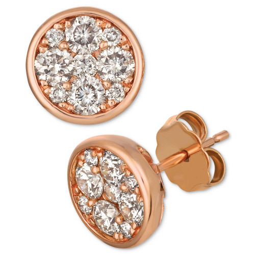Strawberry & Nude™ Diamond Cluster Stud Earrings (1 ct t.w.)