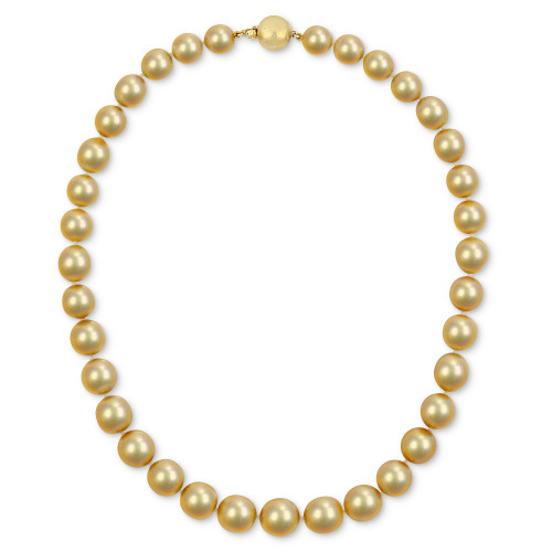 Cultured Golden South Sea Pearl (10-12-1/2mm) Strand 18" Collar Necklace