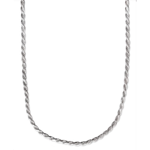 Men's Sterling Silver Necklace, 22" 4-1/2mm Rope Chain