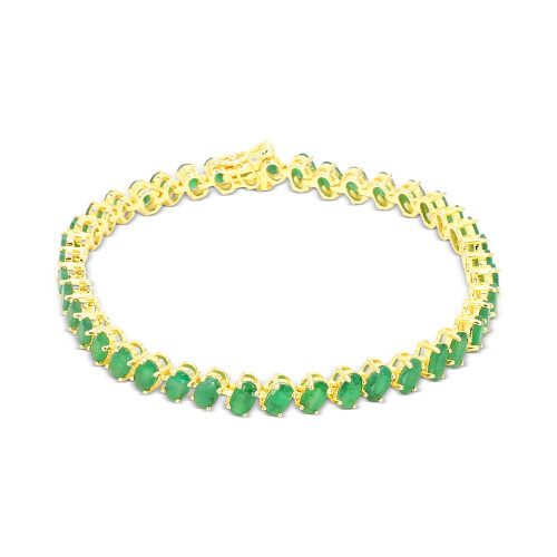 Emerald Tennis Bracelet (10-1/2 ct. t.w.) in Sterling Silver (Also in Sapphire & Ruby)