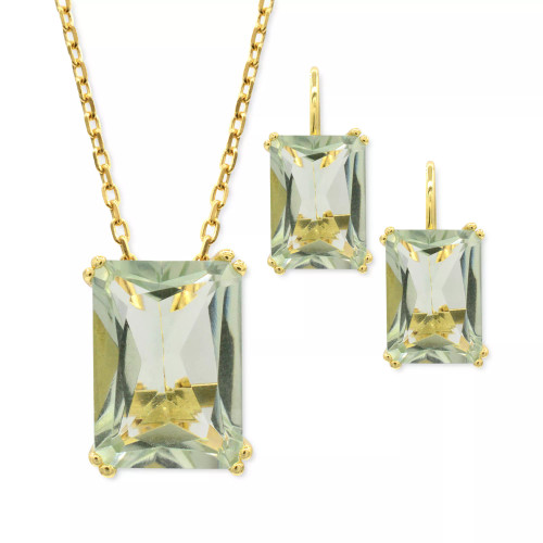 Prasiolite Emerald-Cut Jewelry Collection in 14k Gold-Plated Sterling Silver