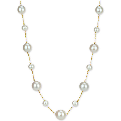 Cultured Freshwater Pearl (7-14mm) 18" Necklace in 14k Gold