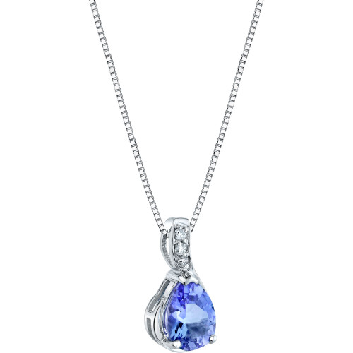 Tanzanite (3/4 ct. t.w.) & Diamond Accent 18" Pendant Necklace in 14k White Gold