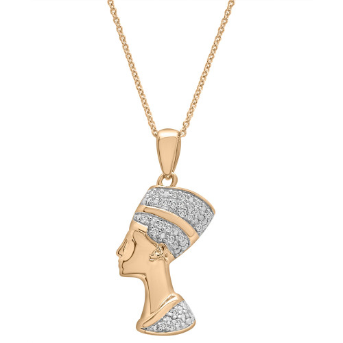 Diamond Nefertiti 20" Pendant Necklace (1/10 ct. t.w.) in 14k Gold-Plated Sterling Silver, Created for Macy's