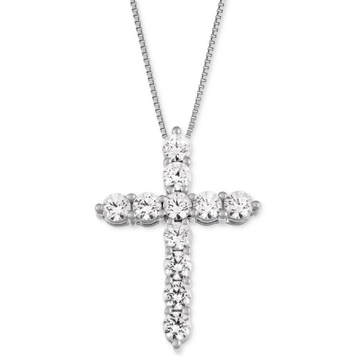 Cross Pendant Necklace (1 ct. t.w.) in 14k Gold or White Gold