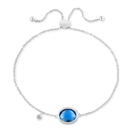 EFFY® Blue Topaz (3-7/8 ct. t.w.) & White Topaz (1/20 ct. t.w.) Bolo Bracelet in Sterling Silver (Also available in Amethyst, Citrine and Green Quartz)