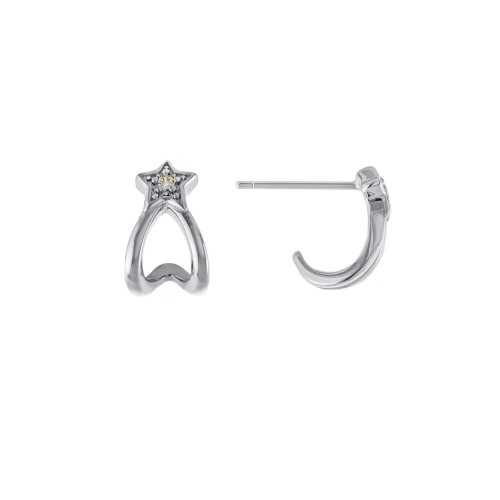 Clear Cubic Zirconia Post Star Earrings