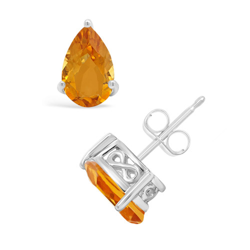 Citrine (1-3/4 ct. t.w.) Stud Earrings in 14K White Gold