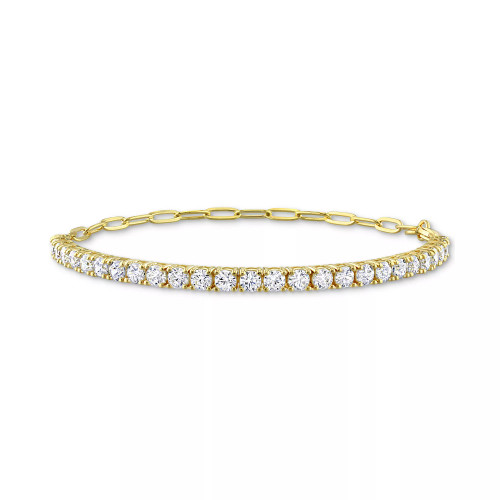 Cubic Zirconia Curved Bar Bracelet