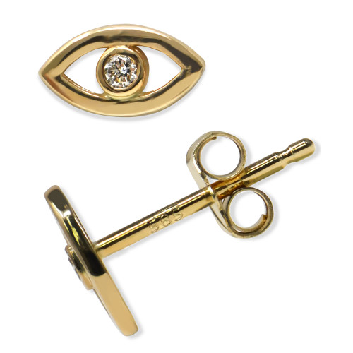 Jac+Jo by Anzie Diamond Accent Evil Eye Stud Earrings in 14k Gold