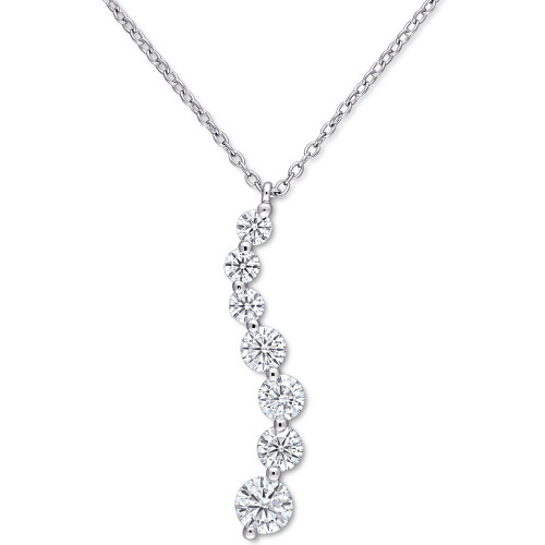Lab-Created Moissanite Swirl 18" Pendant Necklace (1-1/2 ct. t.w.) in Sterling Silver