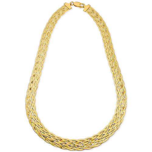 Braided Chain 18" Statement Necklace in 18k Gold-Plated Sterling Silver, Created for Macy's