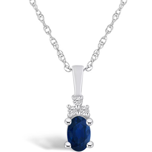 Sapphire (5/8 Ct. t.w.) and Diamond Accent Pendant Necklace