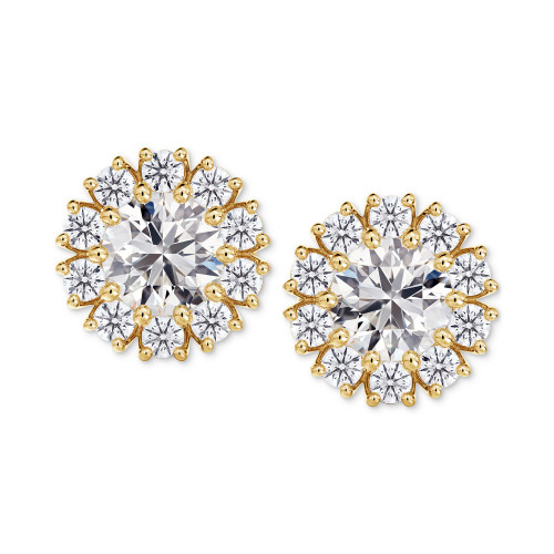 Diamond Halo Stud Earrings (1/2 ct. t.w.) in 14k White or Yellow Gold
