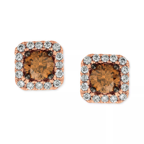 Chocolatier® Diamond (3/4 ct. t.w.) Halo Stud Earrings in 14k White Gold, Rose Gold or Yellow Gold.