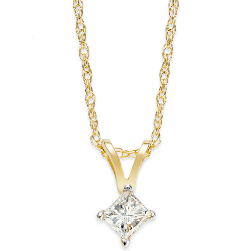 Princess-Cut Diamond Pendant Necklace in 10k Gold (1/5 ct. t.w.)