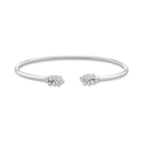 Diamond Scattered Cluster Flex Cuff Bangle Bracelet (1/4 ct. t.w.) in Sterling Silver, Created for Macy's