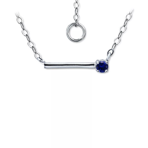 Imitation Sapphire Polished Bar Necklace, 16" + 2" extender, (Also in Lab-Created Ruby), Created for Macys