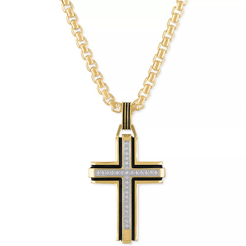 Diamond Religious Cross 22" Pendant Necklace (1/6 ct. t.w.), Created for Macy's