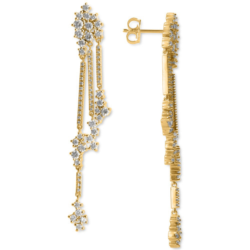 Diamond Cluster Dangle Earrings (1-1/2 ct. t.w.) in 14k Gold
