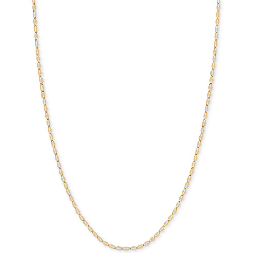 20" Flattened Link Chain Necklace (1-9/10mm) in 14k Gold