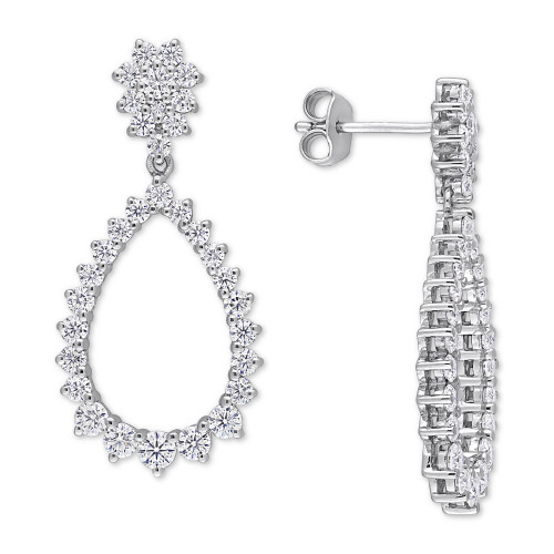 Lab-Created Moissanite Open Teardrop Drop Earrings (2-1/5 ct. t.w.) in Sterling Silver