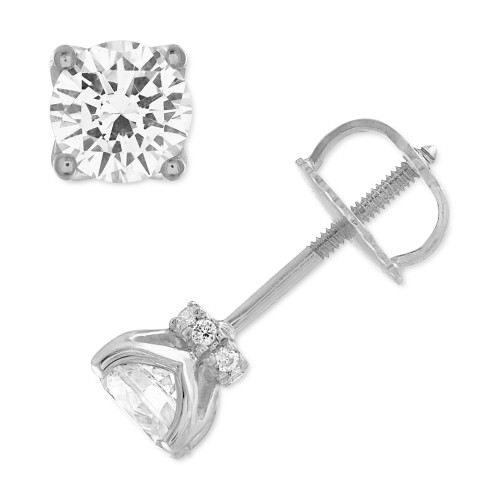 Certified Diamond Stud Earrings (3/4 ct. t.w.) in 14k White Gold featuring diamonds with the De Beers Code of Origin, Created for Macy's