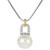 Cultured Freshwater Pearl (8mm) & Lab-Created White Sapphire (1/20 ct. t.w.) 18" Pendant Necklace in Sterling Silver & Gold-Plate