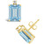 Aquamarine (2- 3/4 ct.t.w) and Diamond Accent Stud Earrings in 14K Yellow Gold