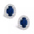 Sapphire (1-1/5 Ct. t.w.) and Diamond (1/4 Ct. t.w.) Halo Stud Earrings