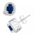 Sapphire (1-1/5 Ct. t.w.) and Diamond (1/4 Ct. t.w.) Halo Stud Earrings