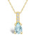 Aquamarine (3/4 Ct. T.W.) and Diamond Accent Pendant Necklace in 14K Yellow Gold