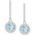 Aquamarine (1-1/2 ct. t.w.) & Diamond (1/3 ct. t.w.) Leverback Drop Earrings in Sterling Silver
