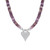 Amethyst (56-1/2 ct. t.w.) & Cubic Zirconia Bead Heart Pendant Necklace in Sterling Silver, 15" + 3" extender