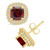 Garnet (2-3/8 ct. t.w.) and Diamond (3/8 ct. t.w.) Halo Stud Earrings in 14K Yellow Gold