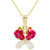 Lab-Created Ruby (1 ct. t.w.) & Lab-Created White Sapphire (5/8 ct. t.w.) Butterfly 18" Pendant Necklace in 14k Gold