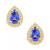 Tanzanite (3/4 Ct. t.w.) and Diamond (1/6 Ct. t.w.) Halo Stud Earrings