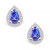 Tanzanite (3/4 Ct. t.w.) and Diamond (1/6 Ct. t.w.) Halo Stud Earrings