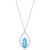 Swiss Blue Topaz (1-1/6 ct. t.w.) & Diamond (1/10 ct. t.w.) Marquise Open Halo 18" Pendant Necklace in 14k White Gold (Also in Pink Amethyst & Peridot)