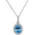 Blue Topaz (2-1/5 ct. t.w.) & Diamond (1/6 ct. t.w.) Oval Halo Pendant Necklace in 14k White Gold, 16" + 2" extender