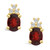 Garnet (3 ct. t.w.) and Diamond (1/5 ct. t.w.) Stud Earrings in 14K Yellow Gold