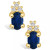 Sapphire (1-1/5 Ct. t.w.) and Diamond (1/10 Ct. t.w.) Stud Earrings