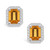 Citrine (3-1/5 ct. t.w.) and Diamond (3/8 ct. t.w.) Halo Stud Earrings in 14K White Gold