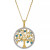 Blue Topaz (1/2 ct. t.w.) & White Topaz (1/20 ct. t.w.) Tree of Life 18" Pendant Necklace in 14k Gold-Plated Sterling Silver