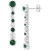 Emerald (2-1/2 ct. t.w.) & White Sapphire (1 ct. t.w.) Linear Drop Earrings in 14k White Gold (Also in Ruby)