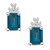 London Topaz (4 ct. t.w.) and Diamond (1/5 ct. t.w.) Stud Earrings in 14K White Gold