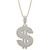 Men's Diamond Dollar Sign 22" Pendant Necklace (1/2 ct. t.w.) in 14K Gold-Plated Sterling Silver